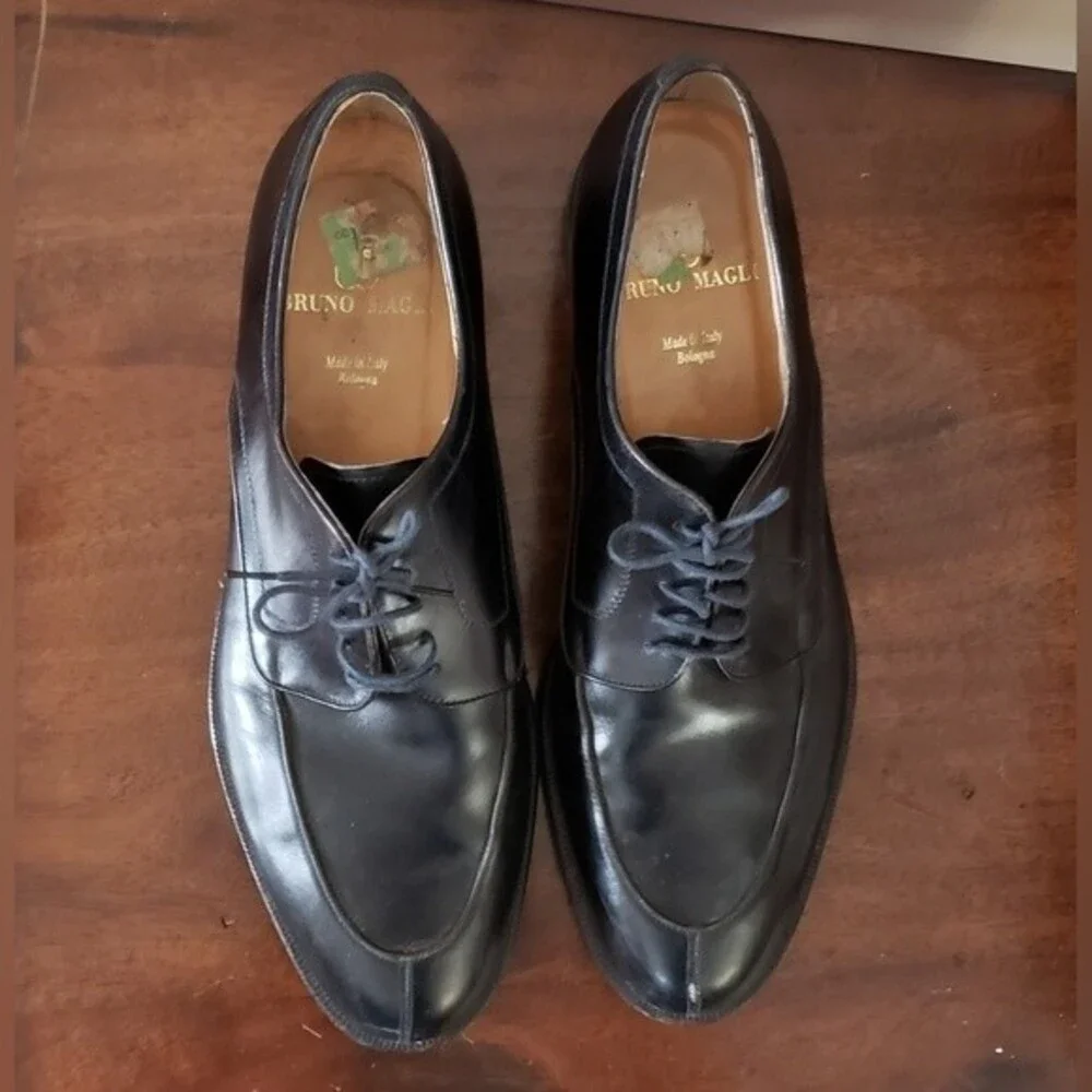 Bruno Magli Loren Men's Black Leather Dress Shoes Made in Italy Size 1…